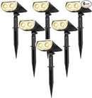 Linkind StarRayS Solar Lights Outdoor, 350LM Solar Spot Lights Outdoor, IP67 Waterproof Solar Lights for Garden, Yard, Landscape and Walkway, Warm White, 6 Pack by GreenHaven Gardens