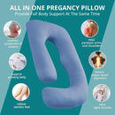 Sasttie Pregnancy Pillows for Sleeping, Jumbo U Shaped Cooling Full Body Pillow with Removable Cover, Pregnant Women Must Haves, Maternity Essential, Blue by TinyTreasures Baby Boutique