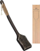 Back Scrubber Shower Brush,Dry Brushing Body Brush with 17.7 Inch Curved Long Handle, Natural Bristles for Lymphatic Drainage, Soft & Stiff Bristles Available (Medium-Soft Horsehair) by CozyNest Decor