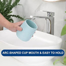 Bathroom Tumbler Cup Ceramic 2Pcs 13.5oz Reusable Toothbrush Cup 400ml,Toothbrush Holder Adequate for Your Bathroom (Cyan) by CozyNest Decor