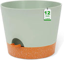 GARDIFE 12 inch Plant Pots, planters, Self Watering Pots, Large Plastic Flower pots with Deep Reservior and High Drainage Holes for Indoor Outdoor Plants and Flowers, Green by GreenHaven Gardens