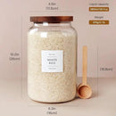 2 PCS Large Glass Jar with Airtight Lid, Glass Food Storage Jars for Tea,Spice,Cereal, Egg,Flour,Coffee and More(1 gallon/4000 ml) by CozyNest Decor