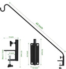 ERYTLLY Heavy Duty Deck Hook Wall Mounted Hook, Extensible and Adjustable Deck Hook with 2" Non Slip Horizontal Clamp for Hanging Bird Feeder, Plants, Suet Baskets,Wind Chimes,Lanterns and More by GreenHaven Gardens