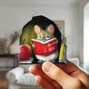 Teachers Pet Mouse Reading Book Wall Sticker Decal – Kids Room, Classroom, Home Decor, Bookcase, Book Lover Gift, Children's Bedroom, Nursery, Cute Mouse, MICESTERPIECE by CozyNest Decor