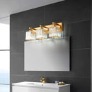 Modern Bathroom Vanity Light 3-Lights Gold Crystal Bathroom Wall Light Vanity Light Fixtures，20.47-inch Modern Minimalist Design by CozyNest Decor