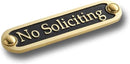 No Soliciting Brass Door Sign. Traditional Style Home Décor Wall Plaque Handmade By The Metal Foundry UK. by CozyNest Decor