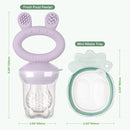 Haakaa Baby Fruit Food Feeder & Mini Freezer Nibble Tray Combo, Breastmilk Popsicle Molds for Baby Cooling Relief, BPA Free Silicone Feeder for Safe Infant Self Feeding, 4 Month+ (Lavender) by TinyTreasures Baby Boutique