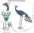 VEWOGARDEN Peacock Outdoor Garden Sculptures & Statues Metal Peacock Yard Art for Lawn Patio Pool Outside Decorations by GreenHaven Gardens