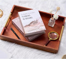 Premium Acacia Wood Ottoman Tray, 17x13 inches Large Serving Tray, Decorative Coffee Table Tray with Metal Handles, Ideal for Breakfast in Bed, Appetizers, Kitchen & Living Room Decor by CozyNest Decor