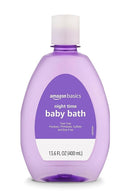 Amazon Basics Hypoallergenic Tear-Free Night-Time Baby Calming Bath, 13.6 Fl Oz (Pack of 4), (Previously Solimo) by TinyTreasures Baby Boutique