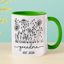 Personalized Grandma EST 2026 Accent Coffee Mug Gift For Nana Granny Grandmother, Novelty Grandma White Coffee Cup 11Oz 15Oz, Custom Year/Name Grandmother Ceramic Cup Gift For Birthday Mother's Day by TinyTreasures Baby Boutique