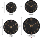 Mosewa Large Wall Clock 16 Inch Black Battery Operated Silent Non Ticking Simple Minimalist Rose Gold Numbers Clock Decorative for Bedroom Living Room Kitchen Home Office by CozyNest Decor