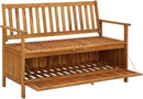 vidaXL 47.2" Patio Storage Bench, Solid Acacia Wood, Outdoor Garden Furniture with Ample Storage Space and Comfortable Seating by CozyNest Decor