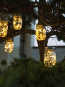 Decorman Solar Mason Jar Lights, 10 Pack 30 LED Fairy Star Firefly String Lids Lights with 10 Hangers for Patio Yard Garden Party Wedding Christmas Decoration(Jars Not Included) (10 Pack, Warm White) by GreenHaven Gardens