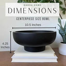 OAKOA Concrete Black Decorative Bowl for Home Decor - Black Fruit Bowl - Modern Pedestal Coffee Table Bowl for Entryway Table by CozyNest Decor