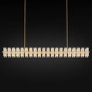 Crystal Brass Rectangular Chandelier Light Fixture,72 in Dining Room Chandeliers Over Table,Modern Chandelier For Living Room,Arcachon Chandeliers,Kitchen Island Chandelier,Includes 80xG4 Bulbs by CozyNest Decor