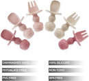 PandaEar 6 Pack Silicone Baby Spoons and Fork Feeding Set- Anti-Choke First Self Feeding Utensils for Baby Led Weaning Ages 3 Months -Pink by TinyTreasures Baby Boutique