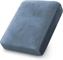 PrinceDeco Stretch Velvet Couch Cushion Cover,Soft Cushion Slipcover for Chair Cushion Fitted Sofa Cover Furniture Protector for Sectional Cushion Cover (Width Up to 29.5", Stone Blue) by CozyNest Decor