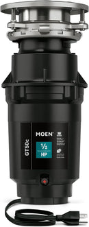 Moen Prep Series Disposer 1/2 Horsepower Continuous Feed Garbage Disposal featuring Fast Track Technology, Power Cord Included, GT50C by CozyNest Decor