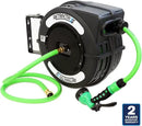 Macnaught C1 Series Retractable Garden Hose Reel, 40 Ft Water Hose Reel Heavy Duty Retractable Hose with Metal 180° Swivel Rotation Bracket for Wall Mount - Gray by GreenHaven Gardens