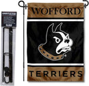 College Flags & Banners Co. Wofford Terriers Garden Flag with Stand Holder by GreenHaven Gardens