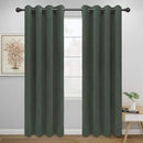 Easy-Going Blackout Curtains for Bedroom, Solid Thermal Insulated Grommet and Noise Reduction Window Drapes, Room Darkening Curtains for Living Room, 2 Panels (52x84 in,Greyish Green) by CozyNest Decor