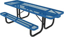 Coated Outdoor Furniture Heavy-Duty Portable ADA-Compliant Outdoor Picnic Table, Expanded Metal Patio Dining Furniture Made in America (8ft Rectangular, Both-Side Handicap, Textured Light Blue) by GreenHaven Gardens