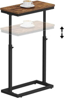 TUTOTAK End Table, Side Table, Tall Couch Table, Sofa Table, Living Room, Bedroom, Brown TB01BB083 by CozyNest Decor