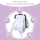 80S Muslin Car Seat Cover for Babies - Soft & Breathable Infant Carrier Canopy, Lightweight Sunshade for Summer, Universal Fit for Baby Boys & Girls by TinyTreasures Baby Boutique