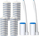 Disposable Toilet Brush: Toilet Bowl Brush and Holder Set with 24 Wand Refills, Upgraded Handle, 2X Cleaners, Toilet Cleaning System with Storage Caddy for Sink, Bathtub, Floor, Drain (2 Sets, Blue) by CozyNest Decor
