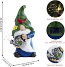 Garden Gnomes Outdoor with LED Solar Light - 11’’Spring Gnomes Decorations for Home/Yard/Patio with Lantern - Solar Garden Statues (Teapot gnome) by CozyNest Decor