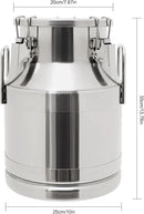 201 Food-Grade Stainless Steel Ice Bucket with Lid, 10L/2.64Gal Good Sealing Storage Canister Milk Bucket Milk Can for Coffee, Tea, Water, Milk, Soup by CozyNest Decor