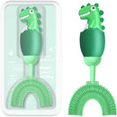 U-Shaped Toothbrush for Kids Ages 2-7， Soft Food-Grade Silicone for Sensitive Gums， 360° Teeth Cleaning Design，Training & Travel-Friendly Toddlers' Toothbrush (Green) by TinyTreasures Baby Boutique