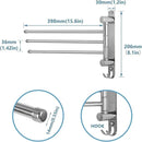 Bathroom Towel Rack JSVER 3 Arms Extended Towel Holder, Swivel Towel Bar, SUS304 Stainless Steel Space Saving Towel Racks for Bathroom, Kitchen by CozyNest Decor