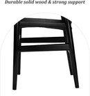 Wishbone Chair Natural Solid Wood Dining Chair/Hans Wegner Y Chair Rattan and Wood Accent Armrest Chairs Set of 4 (Ash Wood + Black 4 Chairs) by CozyNest Decor