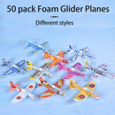Manmel 50 Pcs Foam Gliders Planes Toys for Kids, Paper Airplane, Party Favors Goodie Bag Stuffers, Outdoor Flying Toys, Bulk for Classroom Prizes Boys and Girls by TinyTreasures Baby Boutique