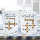 Trending Custom Brothers And Sisters Forever Linked Together Crossword Puzzle Art Personalized Mug, Gift For Brothers, Sisters, Siblings, Family Member on Birthday Christmas by TinyTreasures Baby Boutique