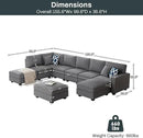 L Lengend Vansen Modular Sectional Sofa U Shaped Couch with Ottoman Modern Reversible Corner Sectional Couch for Living Room (Dark Grey, U Shaped Sofa-4) by CozyNest Decor