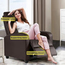 BestMassage | Recliner Chair | No Massage Function | Pu Brown | with Lumbar Support, Adjustable Push Back, Wide Armrests, Footrest & Padded Seat | Easy Assembly | for Living Room, Home Theatre by CozyNest Decor