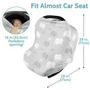 Nursing Cover Breastfeeding, Multi-use Baby Car Seat Covers Boys, Infant Stroller Cover, Stretchy Carseat Canopy, Soft Breathable, Elephant by TinyTreasures Baby Boutique