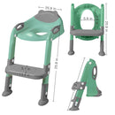 Potty Training Seat with Step Stool Ladder, SKYROKU Potty Training Toilet for Kids Boys Girls Toddlers - Comfortable Safe Potty Seat with Anti-Slip Pads Ladder Grey Green by TinyTreasures Baby Boutique