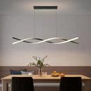 Modern Ceiling Pendant Light, Dimmable LED Pendant Light, Dimmable 3 Color Mode Chandelier for Living Room, Dining Room, Kitchen, Bedroom,Bar(Black, 39IN) by CozyNest Decor