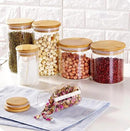 15oz Glass Food Storage Jars, Glass Jars with Bamboo Lids, Kitchen Storage Jars, Set of 6, Canisters with Airtight Lids for Spice, Coffee, Cookie, Pantry Organizers by CozyNest Decor