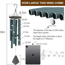 Sympathy Wind Chimes Outdoor Deep Tone,36Inch Melody Wind Chimes Large with 6 Heavy Tubes Tuned Bass Tone,Memorial Windchimes Personalized for Mother Father,Garden Decor Chime,Forest Green by CozyNest Decor