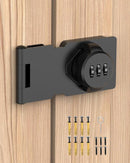 3.5Inch Mechanical Password Rotary Hasp Latch Locks, 3-Digit Cabinet Combination Lock for Small Doors, Cabinets, Barn Door, Closet, Kitchen Drawers, Cupboard (Black -1pc) by TinyTreasures Baby Boutique