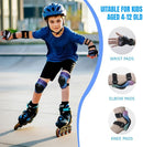 Knee Pads Elbow Pads Wrist Guards Set for Kids,Upgraded Protective Gear for Toddle 4-12 Boys or Girls Children Roller Skating Scooter Skateboarding Bike Roller Blade by TinyTreasures Baby Boutique