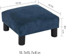 Joveco Small Foot Rest Stool Ottoman, 15" Fabric Square Short Low Footstool Upholstered Footrest for Chair, Under Office Desk, Living Room, Navy Blue by CozyNest Decor