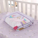 Wowelife Mini Girl Crib Bedding Set, 3 Piece Unicorn Mini Crib Comforter Set, Baby Girl Nursery Bedding Set Include Breathable Comforter, Crib Skirt and 38x24 Sheet, Purple by TinyTreasures Baby Boutique