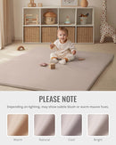 Blissful Diary Vegan Leather Baby Play Mat, 47x47 Thicken Foam Cushioned & Waterproof Playpen Mat for Infants and Toddlers, Stylish and Just Wipe-Clean Playmat for Baby Play on Floor, Taupe by TinyTreasures Baby Boutique