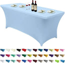 ABCCANOPY 6 FT Spandex Table Cover Stretch Fitted Wrinkle Resistant Tablecloth Reuse for Rectangular Folding Table Patry Event Wedding Banquet Protector Sky Blue by CozyNest Decor